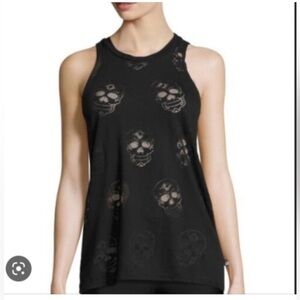 Terez Sheer Skull Tank Top